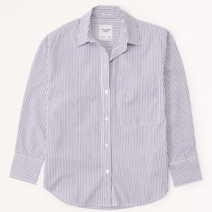 Abercrombie & Fitch Blue Striped Button Down Shirt